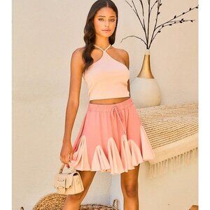 Main Strip Plus Size Pink Ruffle Skort